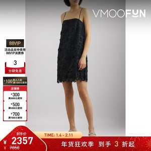 【折扣】Zimmermann 早春女凸纹蕾丝迷你吊带连衣裙小黑裙