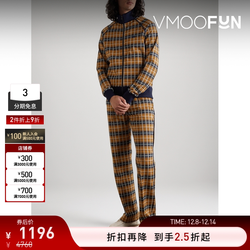 【折扣】Wales Bonner 男修身刺绣格纹夹克外套