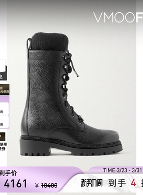 【季末折扣】Rene Caovilla 秋冬女皮革罗纹针织踝靴