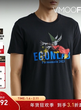 【折扣】EGONLAB 春夏男品牌标志印花棉质T恤