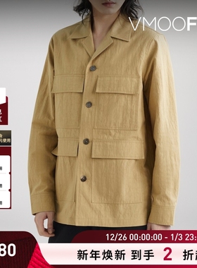 【折扣】SEAN SUEN 秋冬男古巴领衬衫式外套