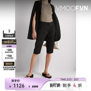 休闲裤 TOTEME 春夏女黑色高腰梭织短裤