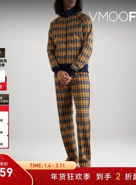 【折扣】Wales Bonner 秋冬男修身刺绣格纹夹克外套