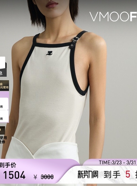 COURREGES 春季女贴花棉质吊带背心