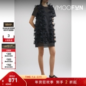 BEBE 折扣 PASKAL女蝴蝶结迷你连衣裙小黑裙