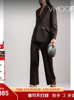 【折扣】CHRISTOPHER ESBER 女士挖剪羊毛混纺斜纹布西装外套