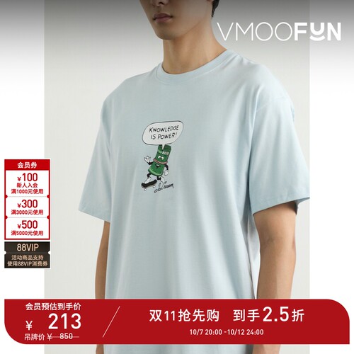 【折扣】ICECREAM春夏男士宽松品牌标志印花T恤