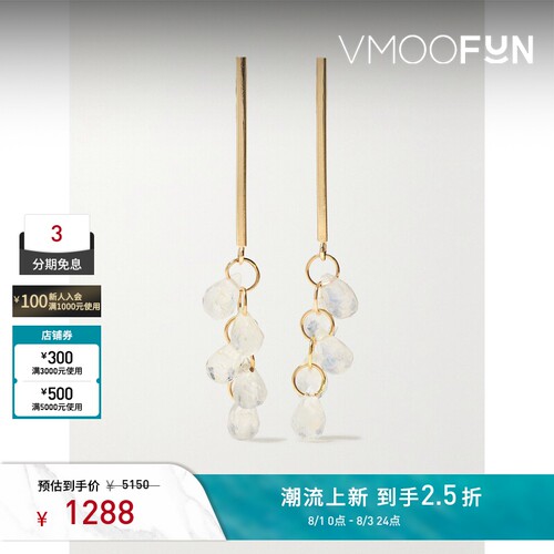 【礼物】Melissa Joy Manning 女14K金月长石耳环
