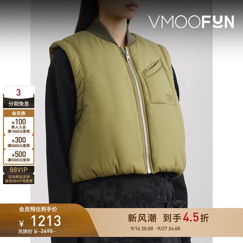【早秋特惠】GANNI 秋冬女刺绣格子布马甲马夹