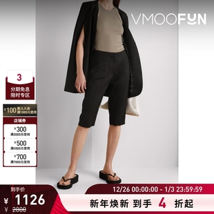 折扣 女黑色高腰梭织短裤 经典 TOTEME 休闲裤 款