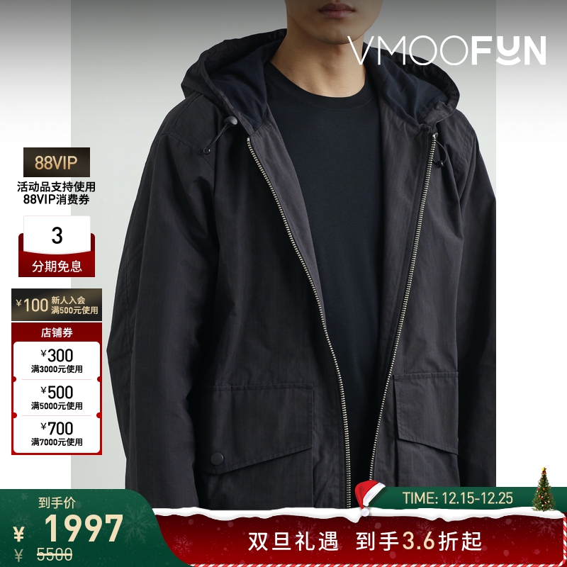 【折扣】YMC 秋冬男连帽混纺格子布夹克外套