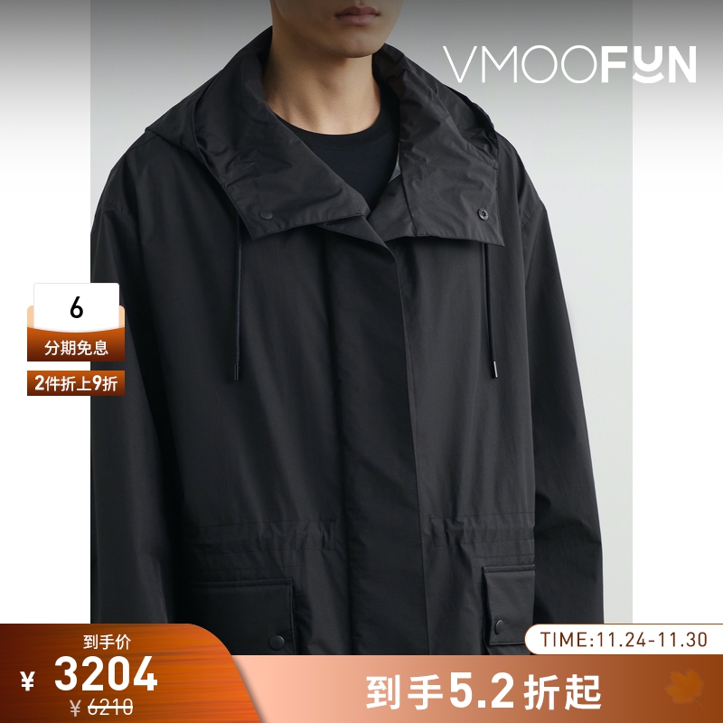 【折扣】Solid Homme 秋冬男大廓形连帽软壳面料外套夹克