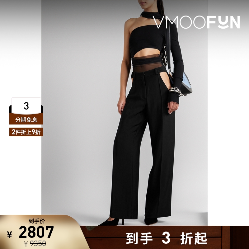 【折扣再降】Mugler 早春女挖剪斜纹布直筒裤