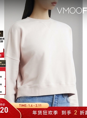 【折扣】YMC 女秋冬棉质休闲平纹布短款圆领长袖卫衣