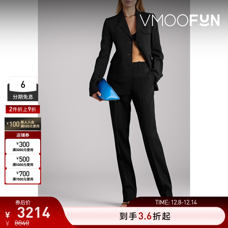 【折扣】Victoria Beckham 女经典黑色梭织西装外套休闲通勤