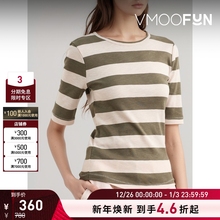 【折扣】YMC 夏季女条纹棉质打底衫T恤