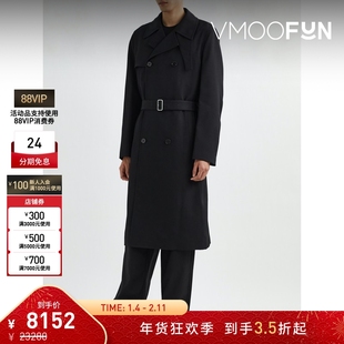 【折扣】Jil Sander 男秋冬大廓形双排扣绵华达呢大衣