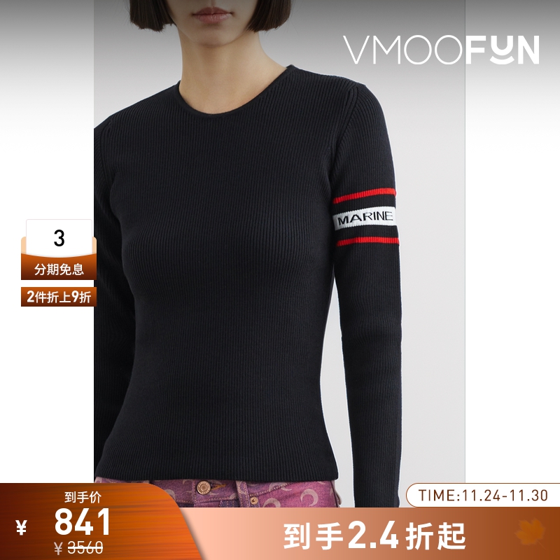 【折扣】MARINE SERRE 早春女嵌花挖剪针织羊毛毛衣针织衫