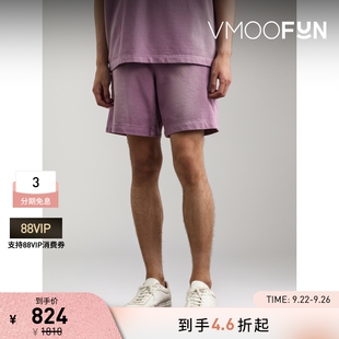 Homme 折扣 Solid 休閑褲 多巴胺直筒貼花棉質平紋布短褲