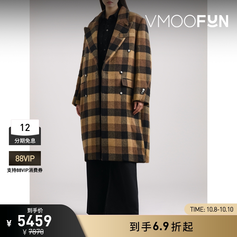 【折扣】[博主同款]Ader Error 秋冬女双排扣格纹外套