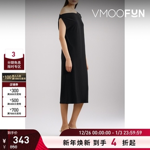 Norma 款 经典 Kamali女黑色挖肩纯色连衣裙小黑裙 折扣