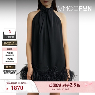 【折扣】16ARLINGTON 女挂脖礼服裙小黑裙连衣裙