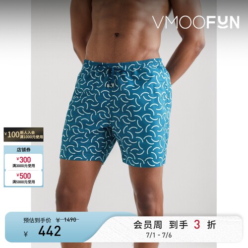 Sunspel 春夏男印花软壳面料泳裤短裤