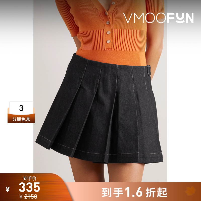 【折扣】REMAIN BIRGER CHRISTENSEN 女牛仔迷你百褶裙