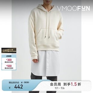 Cornerstone 秋冬男白色长款连帽卫衣