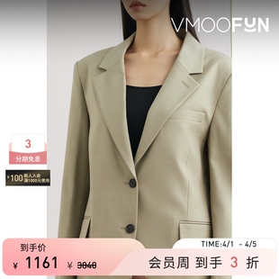 末折扣 blossom秋冬女士绵羊毛混纺斜纹布西装 外套 季