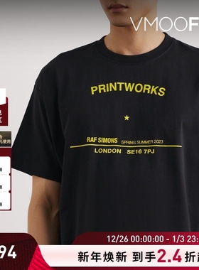【折扣】Raf Simons 夏季男品牌标志印花棉质T恤