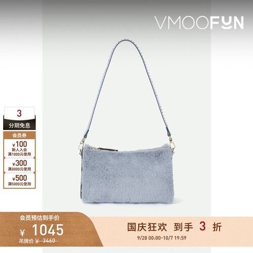 【礼物】MANU Atelier 女人造皮草皮革手提包