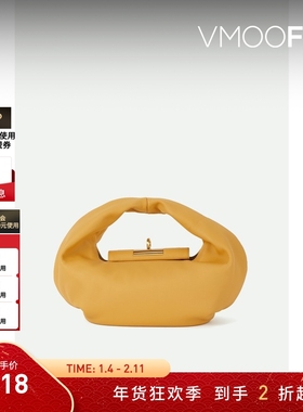 【折扣】Gu_De女多巴胺皮革黄色手提包