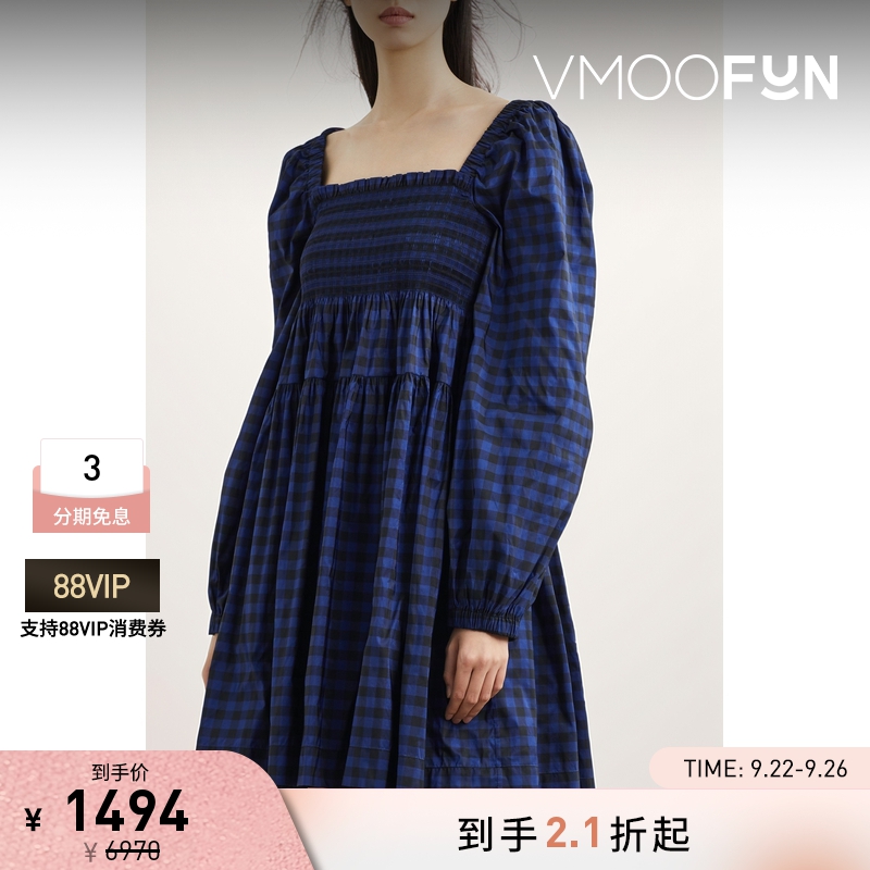 【折扣】Molly Goddard 格纹塔夫绸迷你连衣裙