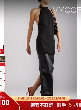 【折扣】St.Agni女士羊毛混纺斜纹布挂脖长款上衣