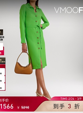 【38开门红】REJINA PYO女绿色中长衬衫连衣裙