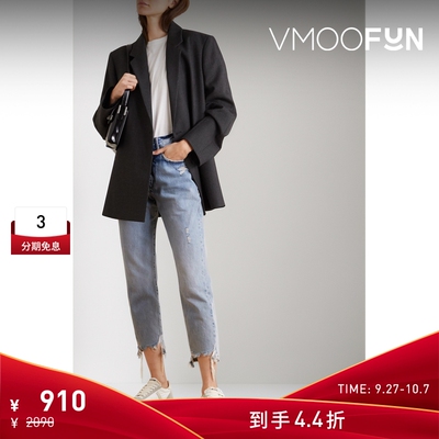 【折扣】[经典款]FRAME女仿旧高腰直筒牛仔裤