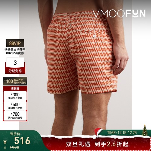 【折扣】Frescobol Carioca 男直筒印花软壳面料泳裤