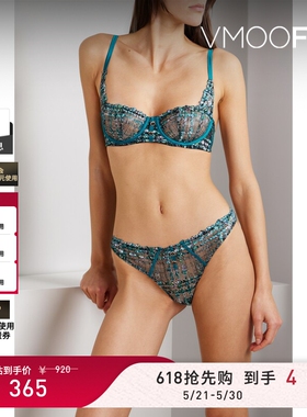 Fleur du Mal 夏季女带缀饰刺绣绢网丁字裤