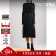 连衣裙 女拼接褶饰缎面中长小黑裙长袖 折扣 TOGA
