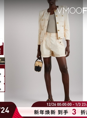 【折扣】Veronica Beard早春女棉质帆布气质修身外套