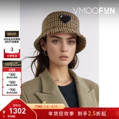 折扣 Maison Michel 夏季 女千鸟格羊毛渔夫帽