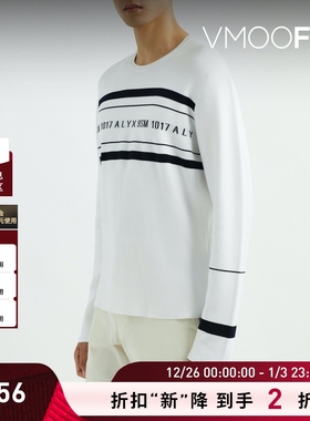 【折扣】1017 ALYX 9SM 男女同款秋冬白色字母印花针织衫