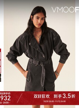【D11秋冬新品】ba&sh 女士水洗收腰牛仔连身裙bash