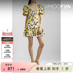 Rebecca Vallance 春夏女系带棉质连衣裙碎花裙