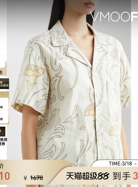 Stockholm Surfboard Club春夏女印花棉衬衫