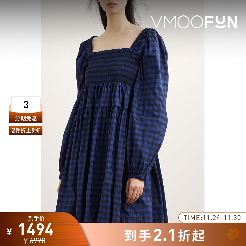 【折扣】Molly Goddard 女士格纹塔夫绸迷你连衣裙