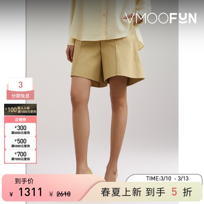 RECTO 早春女混纺斜纹布短裤休闲裤