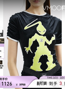 WINDOWSEN 春夏女缩褶刺绣密丝绒连体衣