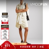 折扣 MM6 Maison Margiela 女士系带府绸仿旧牛仔布半身裙